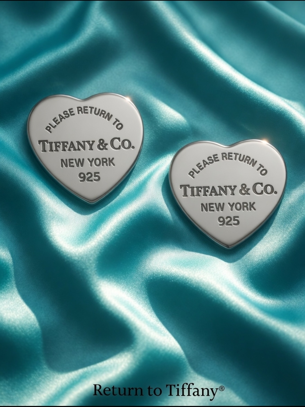 New Tiffany & Co. Silver Heart Stud Earrings